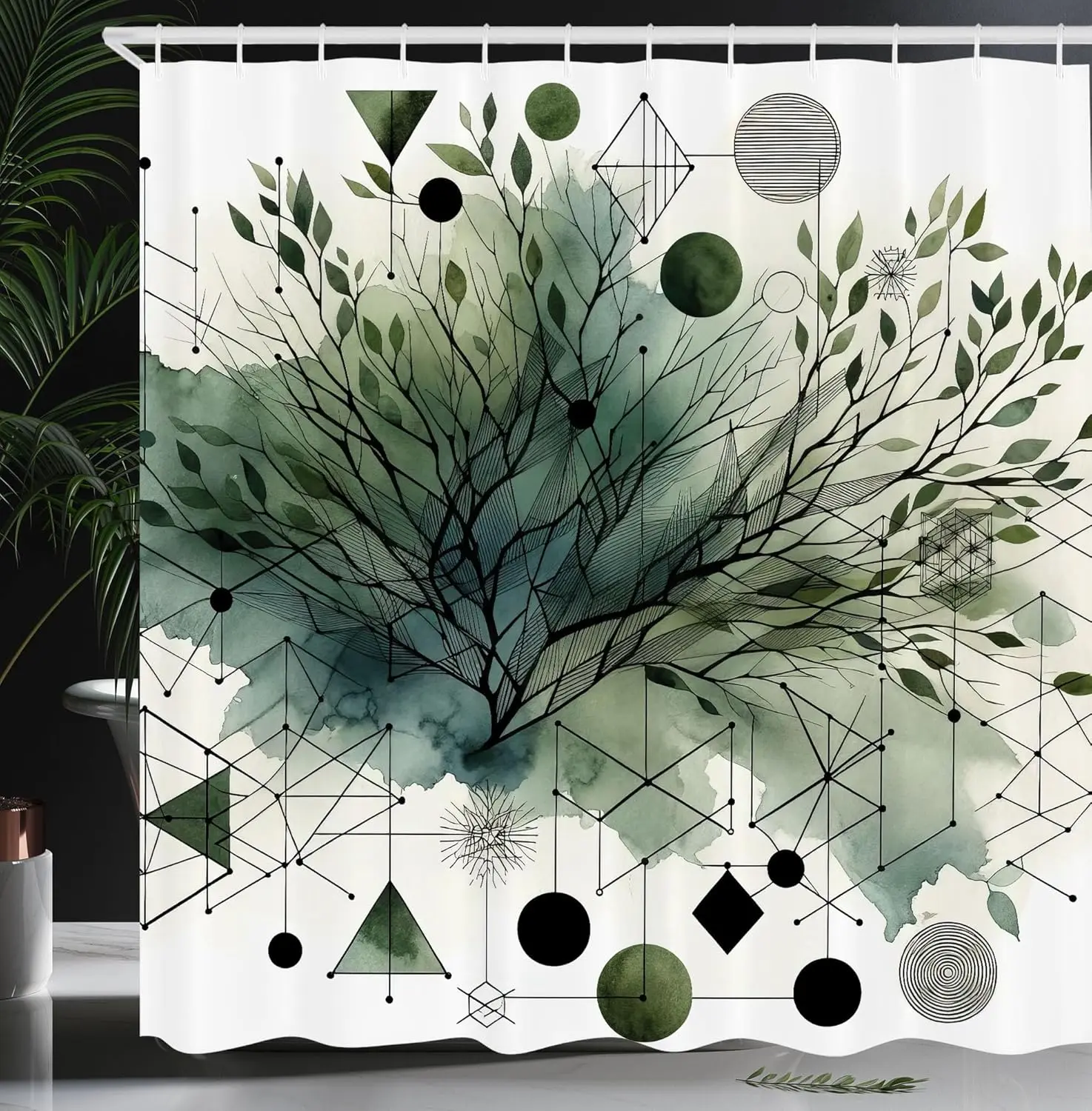 Geometric Nature Shower Curtain Abstract Tree Branches With Shapes Triangles Circles Lines Boho Artistic Print Eco Friendly
Geometric Nature Shower Curtain Abstract Tree Branches With Shapes Triangles Circles Lines Boho Artistic Print Eco Friendly