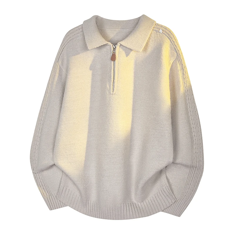 American Retro f Zip Casual Collar Sweater Men Women Lazy Sle High Sense Overhead Pure Color Knitted irt for Youth
American Retro f Zip Casual Collar Sweater Men Women Lazy Sle High Sense Overhead Pure Color Knitted irt for Youth