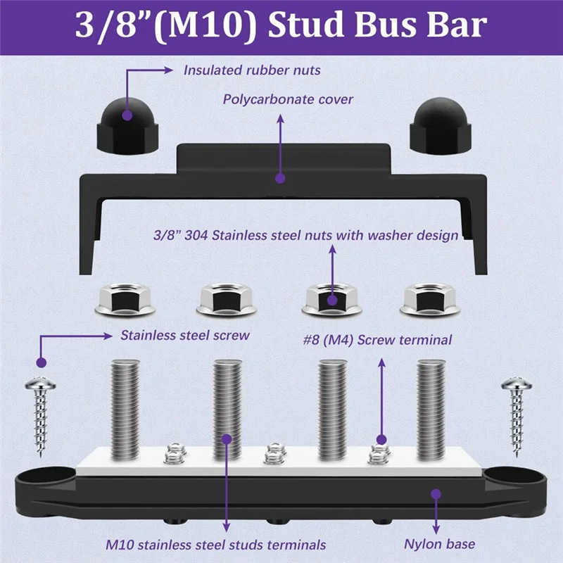 A69E250A 12V Bus Bar Marine 12V,Power Distribution Block With Cover Screws Terminals,Battery Bus Bar For Car Boat Wiring
A69E250A 12V Bus Bar Marine 12V,Power Distribution Block With Cover Screws Terminals,Battery Bus Bar For Car Boat Wiring