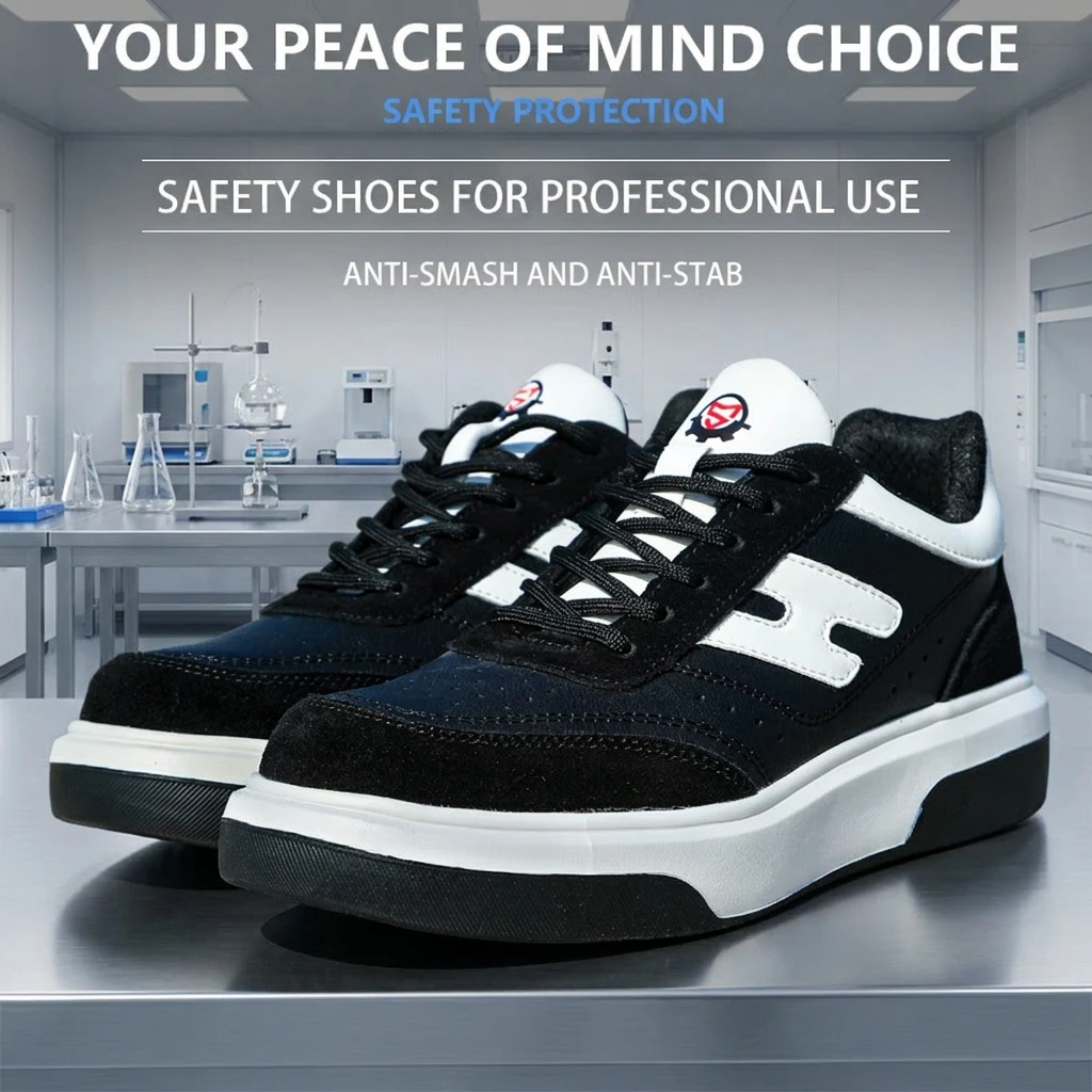 Low cut men's and women's fashionable microfiber leather upper with EVA sole, anti smashing, anti piercing,auto repair
Low cut men's and women's fashionable microfiber leather upper with EVA sole, anti smashing, anti piercing,auto repair