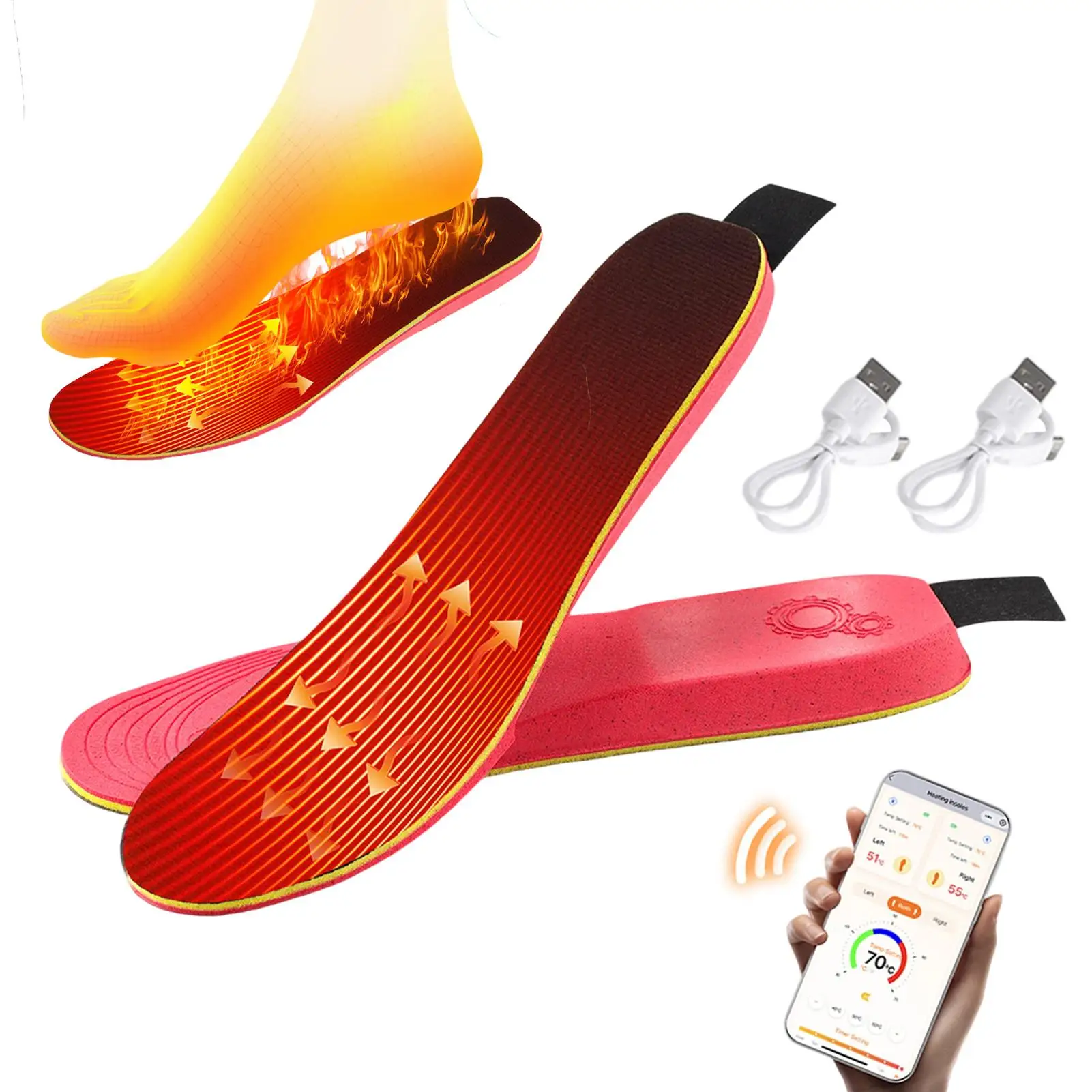 Professional Heated Insoles with 3000mAh, 3 Heat Settings Rechargeable Thermal Inserts for Extreme Cold, Outdoor & Indoor Use
Professional Heated Insoles with 3000mAh, 3 Heat Settings Rechargeable Thermal Inserts for Extreme Cold, Outdoor & Indoor Use