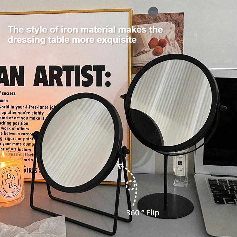 Металлическое вращающееся зеркало из кованого железа, минималистское настольное косметическое зеркало для домашнего использования, портативное настольное косметическое зеркало в общежитии
Металлическое вращающееся зеркало из кованого железа, минималистское настольное косметическое зеркало для домашнего использования, портативное настольное косметическое зеркало в общежитии
