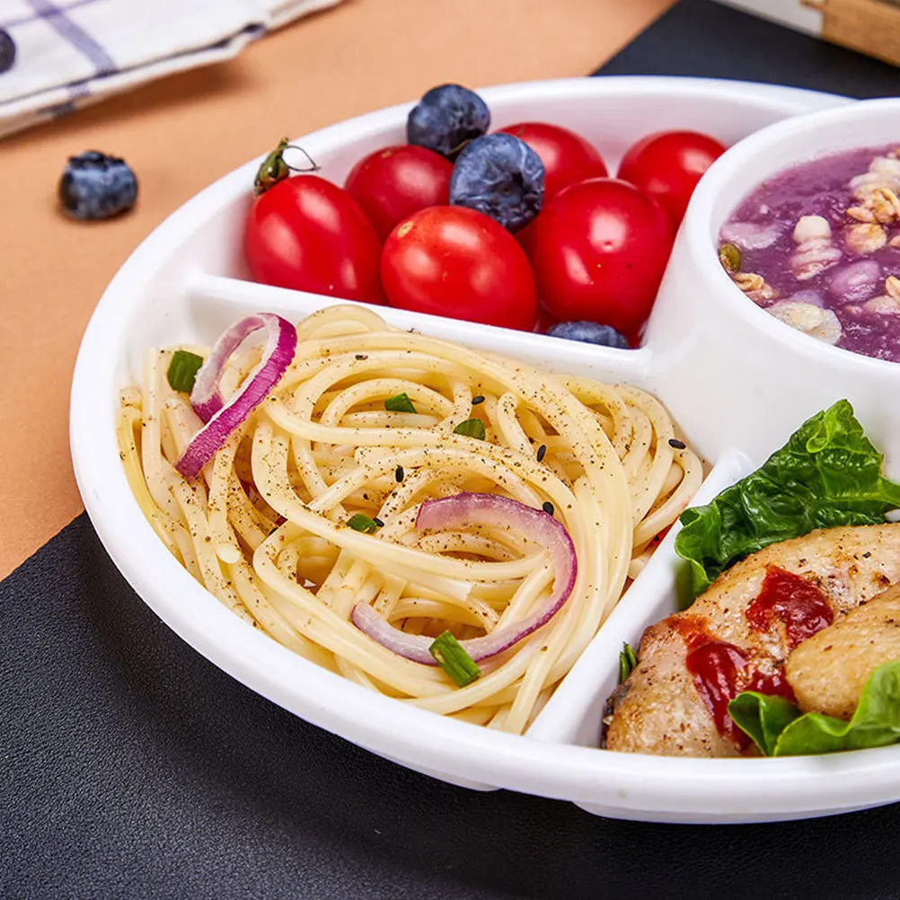 2Pcs White Divided Plates Food Grid Plate Sectioned Compartment Kitchen Portion Control Reusable Plastic Dining Salad
2Pcs White Divided Plates Food Grid Plate Sectioned Compartment Kitchen Portion Control Reusable Plastic Dining Salad