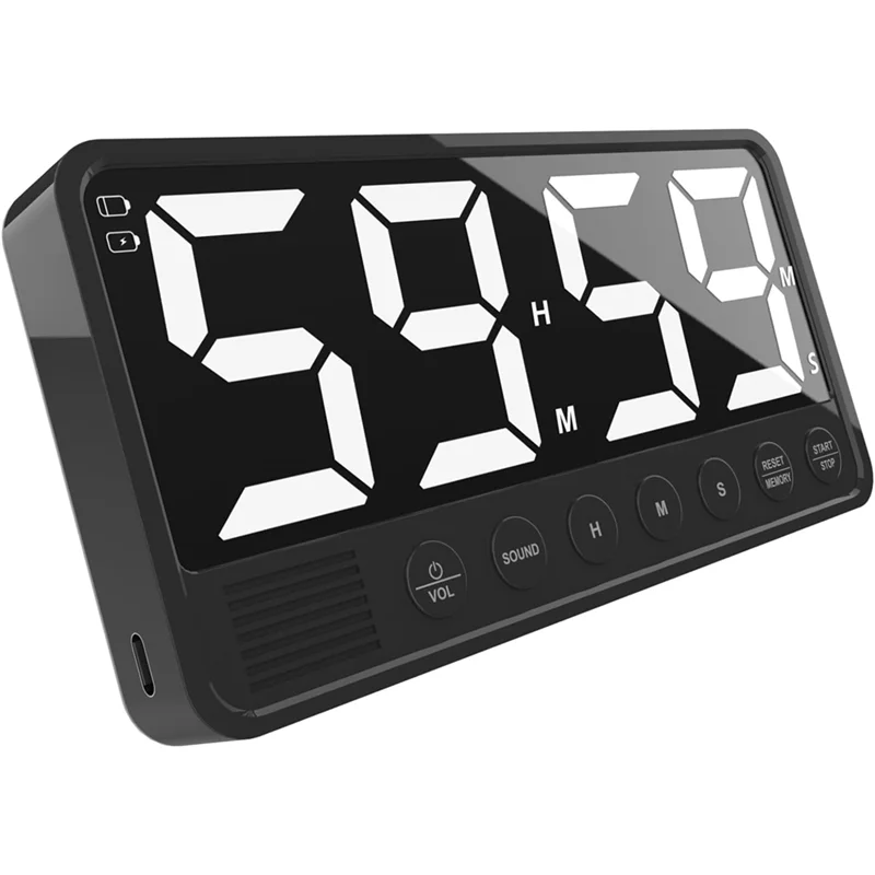 Extra-Large Display Magnetic Stand Digital Kitchen Timer With 7.4" LED Screen For Cooking, Home Gym, Black
Extra-Large Display Magnetic Stand Digital Kitchen Timer With 7.4" LED Screen For Cooking, Home Gym, Black