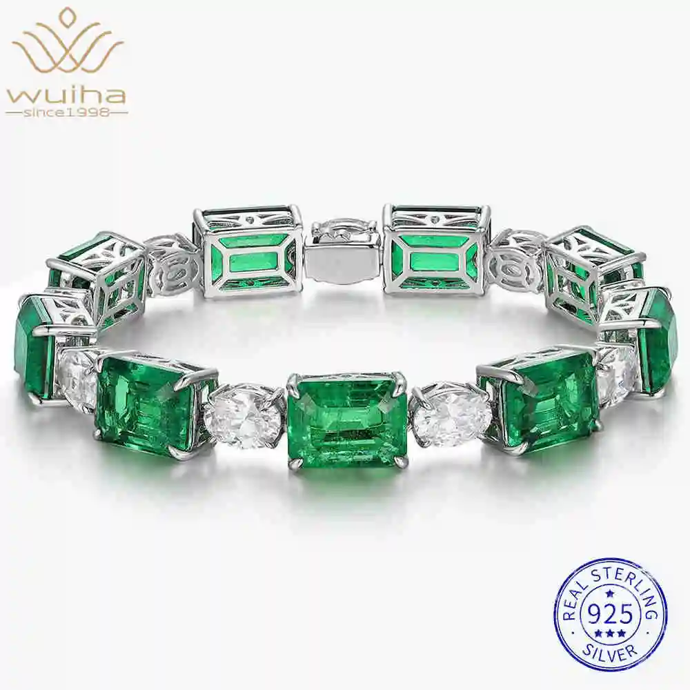 WUIHA Vintage 100% 925 Sterling Silver Lab Sapphire Emerald High Carbon Diamonds Gemstone Bracelet Bangle Fine Jewelry Wholesale
WUIHA Vintage 100% 925 Sterling Silver Lab Sapphire Emerald High Carbon Diamonds Gemstone Bracelet Bangle Fine Jewelry Wholesale