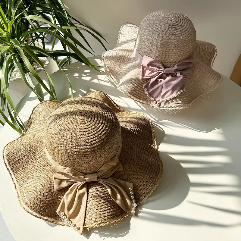 HongLuan Women's Straw Sun Hat Wide Brimmed Summer Ladies Hats Beach Elegant Sun Protection Cap with Ribbon Bow Travel Pearl
HongLuan Women's Straw Sun Hat Wide Brimmed Summer Ladies Hats Beach Elegant Sun Protection Cap with Ribbon Bow Travel Pearl