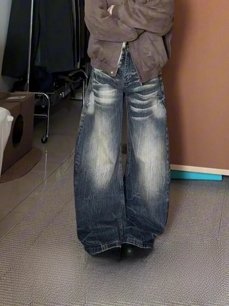 Американские потертые джинсы в стиле ретро, женские осенне-зимние новые прямые длинные брюки с завышенной талией и широкими штанинами
Американские потертые джинсы в стиле ретро, женские осенне-зимние новые прямые длинные брюки с завышенной талией и широкими штанинами