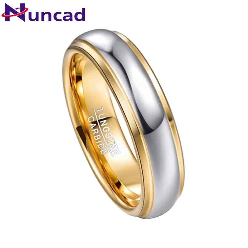 NUNCAD 6mm Width Domed Polished Step Gold Color Plateing Tungsten Steel Ring Wedding Band Comfort Fit Ring T200R
NUNCAD 6mm Width Domed Polished Step Gold Color Plateing Tungsten Steel Ring Wedding Band Comfort Fit Ring T200R