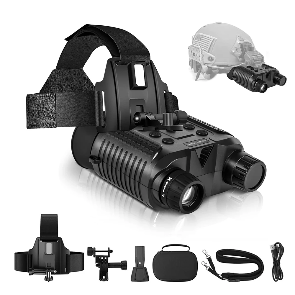 NV8160 Night Vision Binoculars for Adults, Head Mounted Tactical Helmet Night Vision Goggles 8X Digital Zoom for Outdoor Hunting
NV8160 Night Vision Binoculars for Adults, Head Mounted Tactical Helmet Night Vision Goggles 8X Digital Zoom for Outdoor Hunting