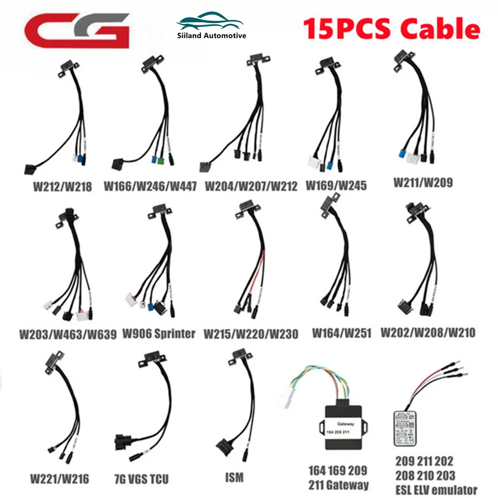 Origional EIS ELV 7G+ISM+MB ESL Test Cables for Mercedes for Benz Works together with VVDI MB BGA TOOL+Gateway Emulator
Origional EIS ELV 7G+ISM+MB ESL Test Cables for Mercedes for Benz Works together with VVDI MB BGA TOOL+Gateway Emulator
