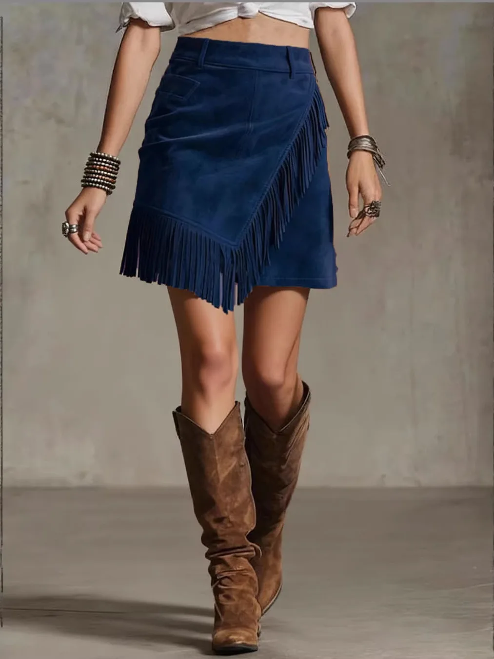 Retro Western Sle Tassel Skirt Spring 2026 Women's Suede f-length Skirt Asymmetrical High Waist Bodycon Polyester Fiber
Retro Western Sle Tassel Skirt Spring 2026 Women's Suede f-length Skirt Asymmetrical High Waist Bodycon Polyester Fiber