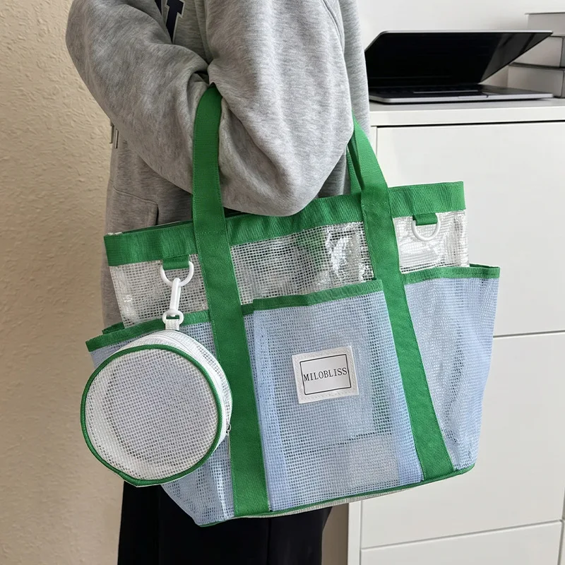 Waterproof Large Capacity Mesh Swimming Bag, Portable Outdoor Beach Tote for Women, Summer Travel Handheld Drainage Purse
Waterproof Large Capacity Mesh Swimming Bag, Portable Outdoor Beach Tote for Women, Summer Travel Handheld Drainage Purse