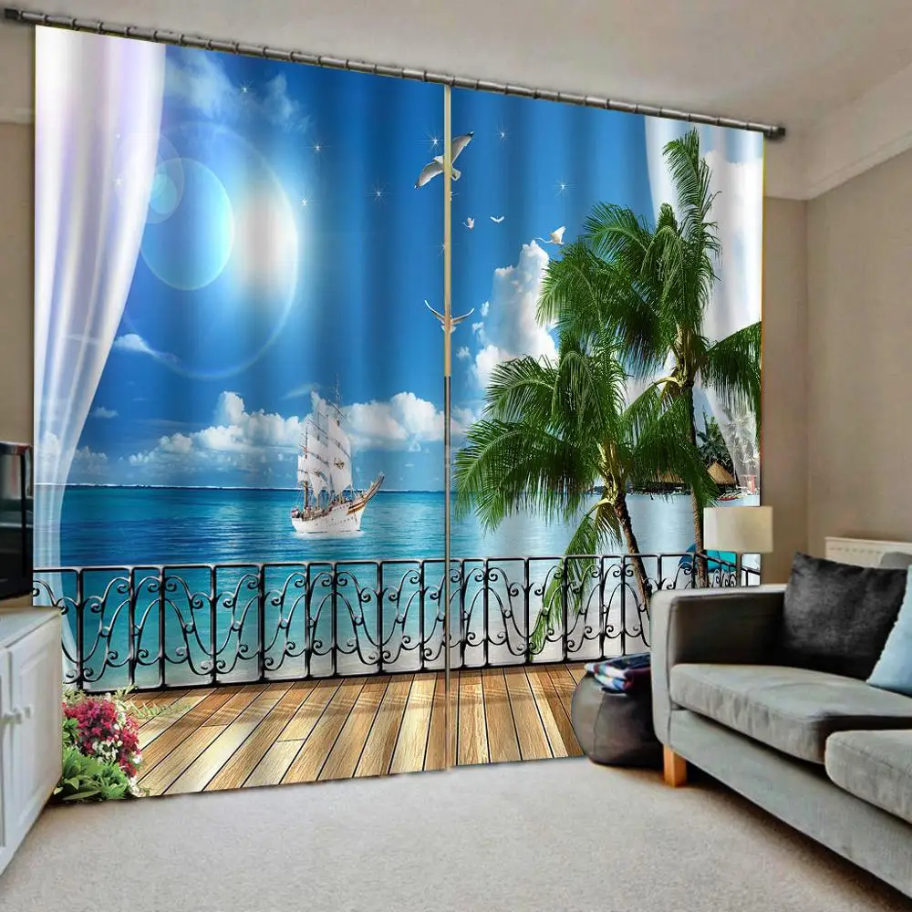 Beach curtains landscape nature scenery curtain Luxury Blackout 3D Window Curtains For Living Room
Beach curtains landscape nature scenery curtain Luxury Blackout 3D Window Curtains For Living Room