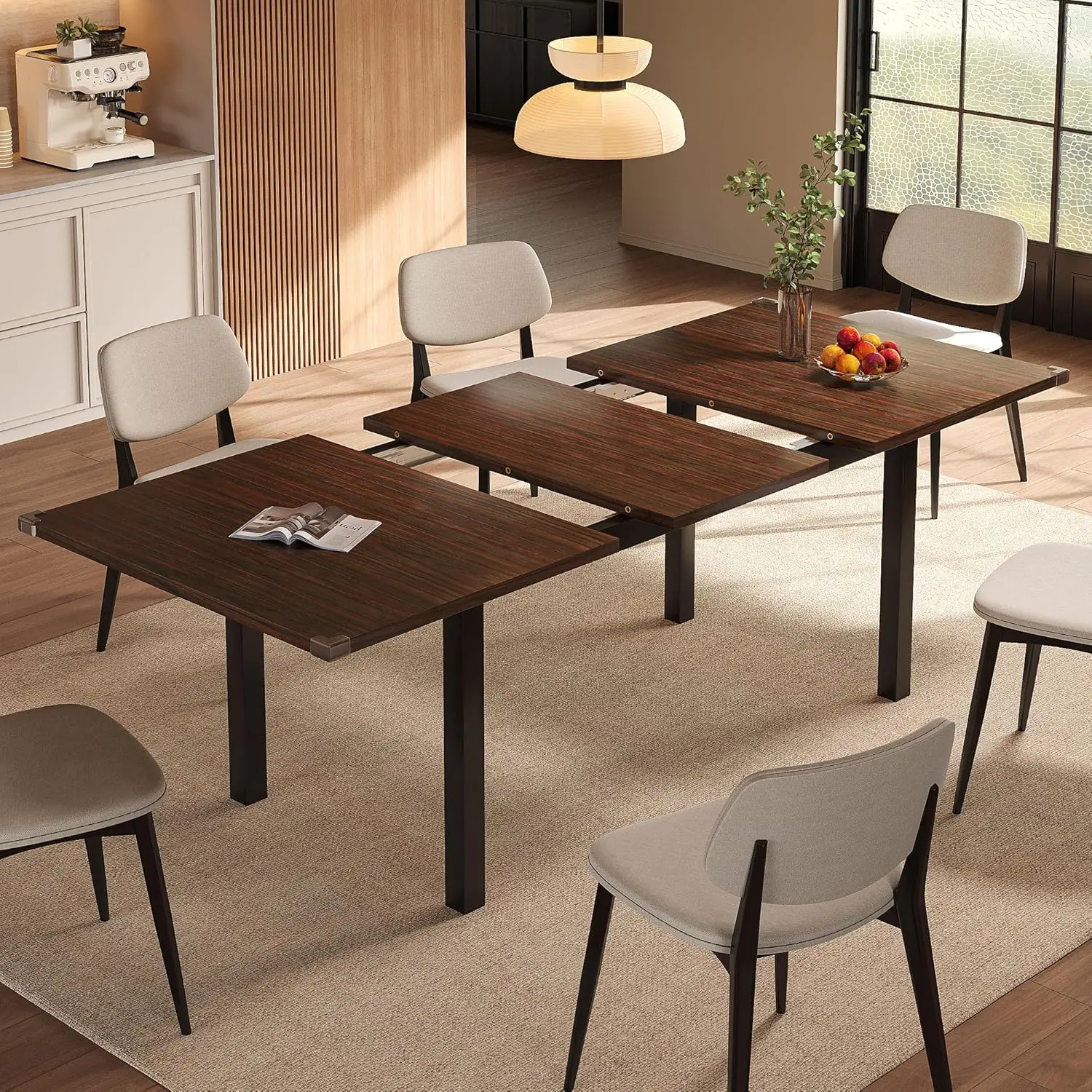 Extendable Wooden Dining Table for 4-6, 63" Rectangular Kitchen Home Office Space Saving, Customized
Extendable Wooden Dining Table for 4-6, 63" Rectangular Kitchen Home Office Space Saving, Customized