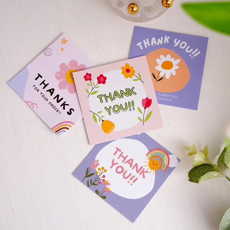 100Pcs 6cm*6cm Thank You Cards Cartoon Flower Greeting Postcards Multicolor Universal Gratitude Labels Event Ornament Home Decor
100Pcs 6cm*6cm Thank You Cards Cartoon Flower Greeting Postcards Multicolor Universal Gratitude Labels Event Ornament Home Decor