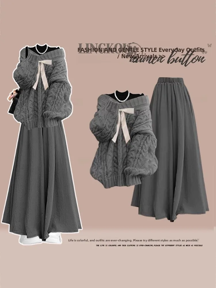 Anti-Aging Large Size Knitted Sweater Set Women's Lazy Style Casual Skirt Pants Three-Piece Set Comfortable Loose Fit Long Sl...
Anti-Aging Large Size Knitted Sweater Set Women's Lazy Style Casual Skirt Pants Three-Piece Set Comfortable Loose Fit Long Sl...