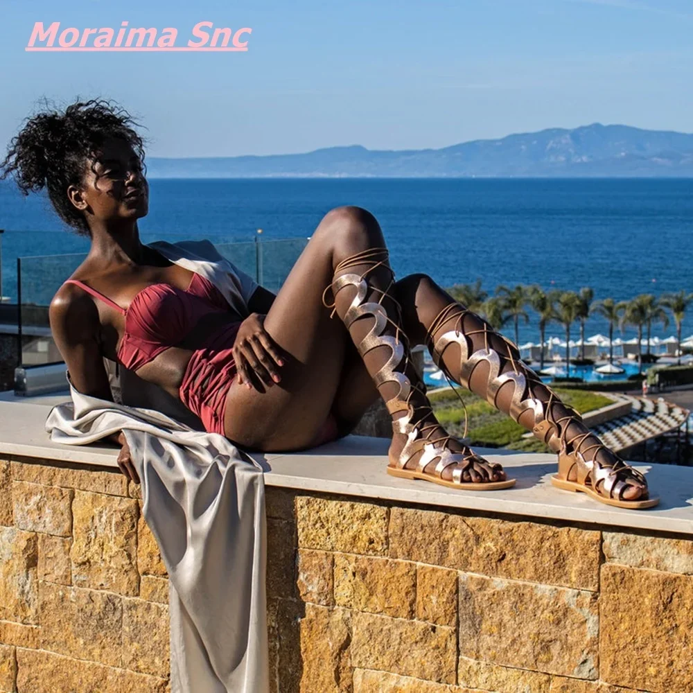 New Sexy Knee High Leather Women Sandal Boots Greek Flat Fashion Lace Up Xena Gladiator Shoes Roman Strappy Hollow Summer 2024
New Sexy Knee High Leather Women Sandal Boots Greek Flat Fashion Lace Up Xena Gladiator Shoes Roman Strappy Hollow Summer 2024