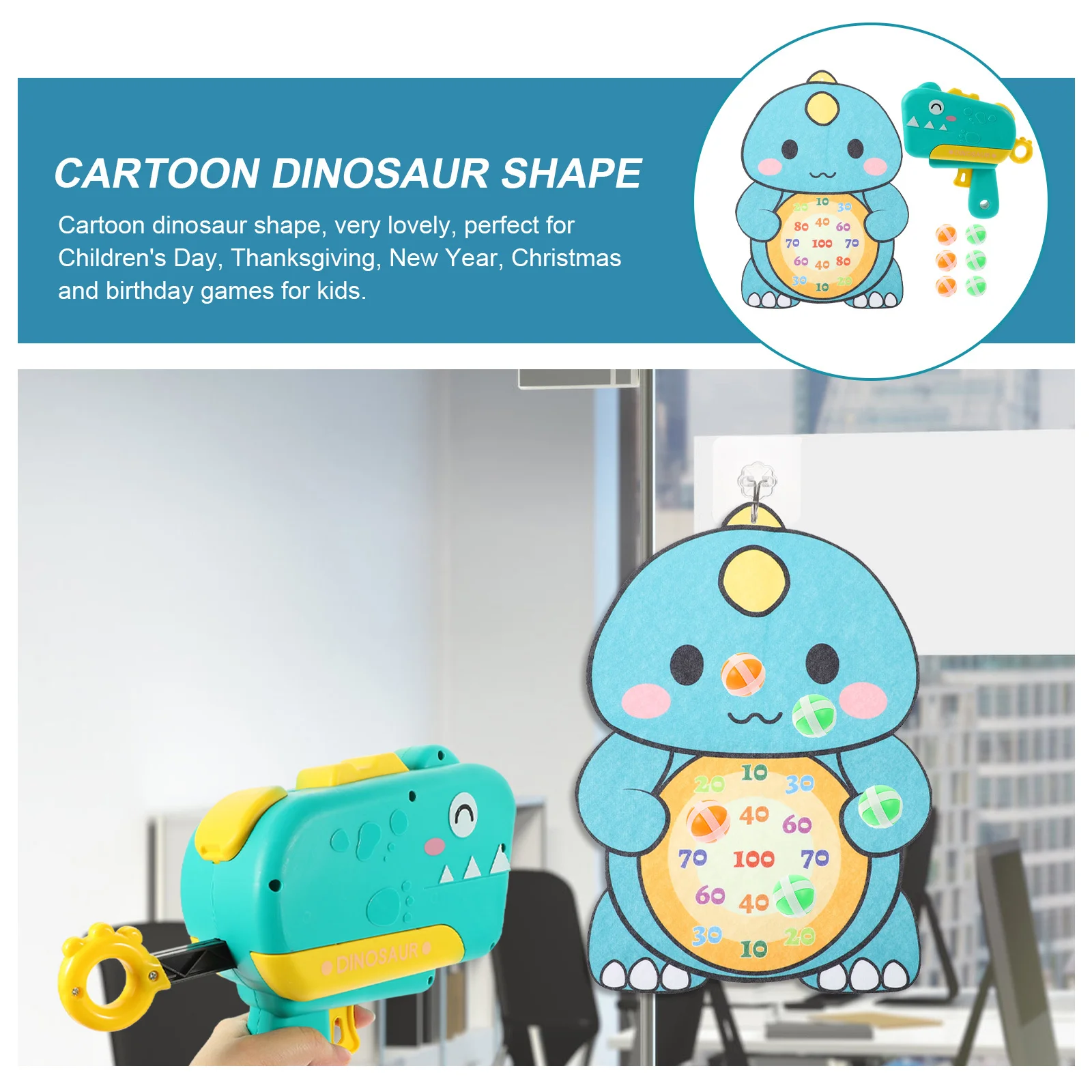 1 Set Sticky Ball Dinosaur Shape Fabric Board Game For Kids Outdoor Indoor Activity Eye-Hand Coordination Exercise Multipurpose
1 Set Sticky Ball Dinosaur Shape Fabric Board Game For Kids Outdoor Indoor Activity Eye-Hand Coordination Exercise Multipurpose