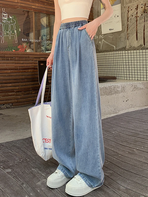 Синие шелковые джинсы в стиле ретро, женские джинсы, новинка 2025, прямые свободные брюки Lazy Sle, свободные длинные брюки из ледяного шелка
Синие шелковые джинсы в стиле ретро, женские джинсы, новинка 2025, прямые свободные брюки Lazy Sle, свободные длинные брюки из ледяного шелка