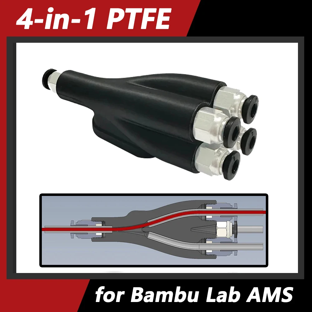Адаптер 4-в-1 из ПТФЭ для лаборатории Bambu AMS, его можно использовать для замены втулки AMS, аксессуары для 3D-принтера из нейлонового материала для лаборатории Bambu
Адаптер 4-в-1 из ПТФЭ для лаборатории Bambu AMS, его можно использовать для замены втулки AMS, аксессуары для 3D-принтера из нейлонового материала для лаборатории Bambu