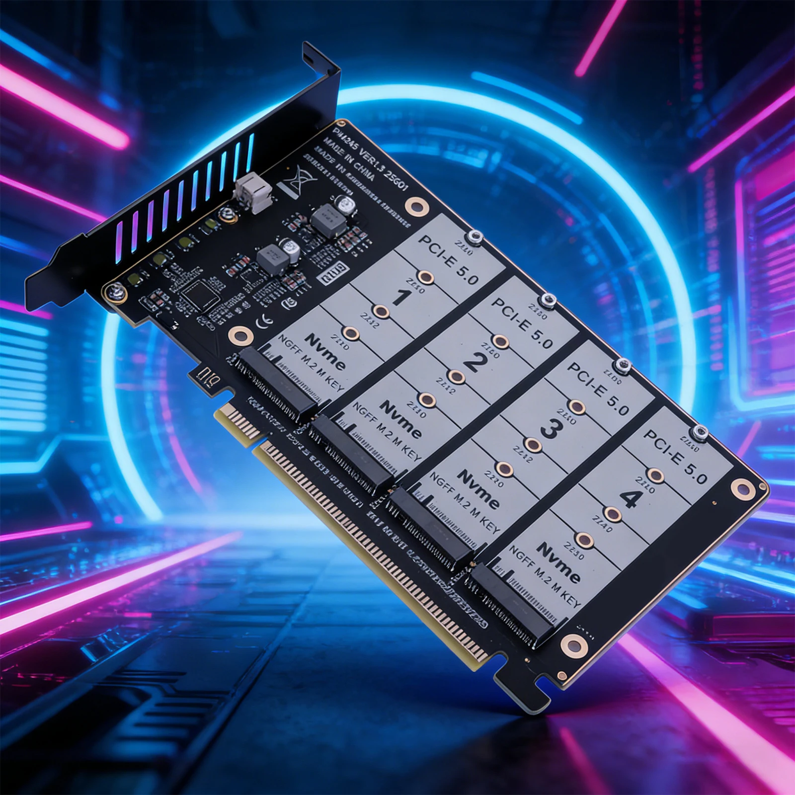 PCIE Express 5.0 Gen5 Gen4 X16 Adapter Bifurcation Card To 4X NVME M.2 NGFF SSD Adapter Card Hard Drive Converter
PCIE Express 5.0 Gen5 Gen4 X16 Adapter Bifurcation Card To 4X NVME M.2 NGFF SSD Adapter Card Hard Drive Converter