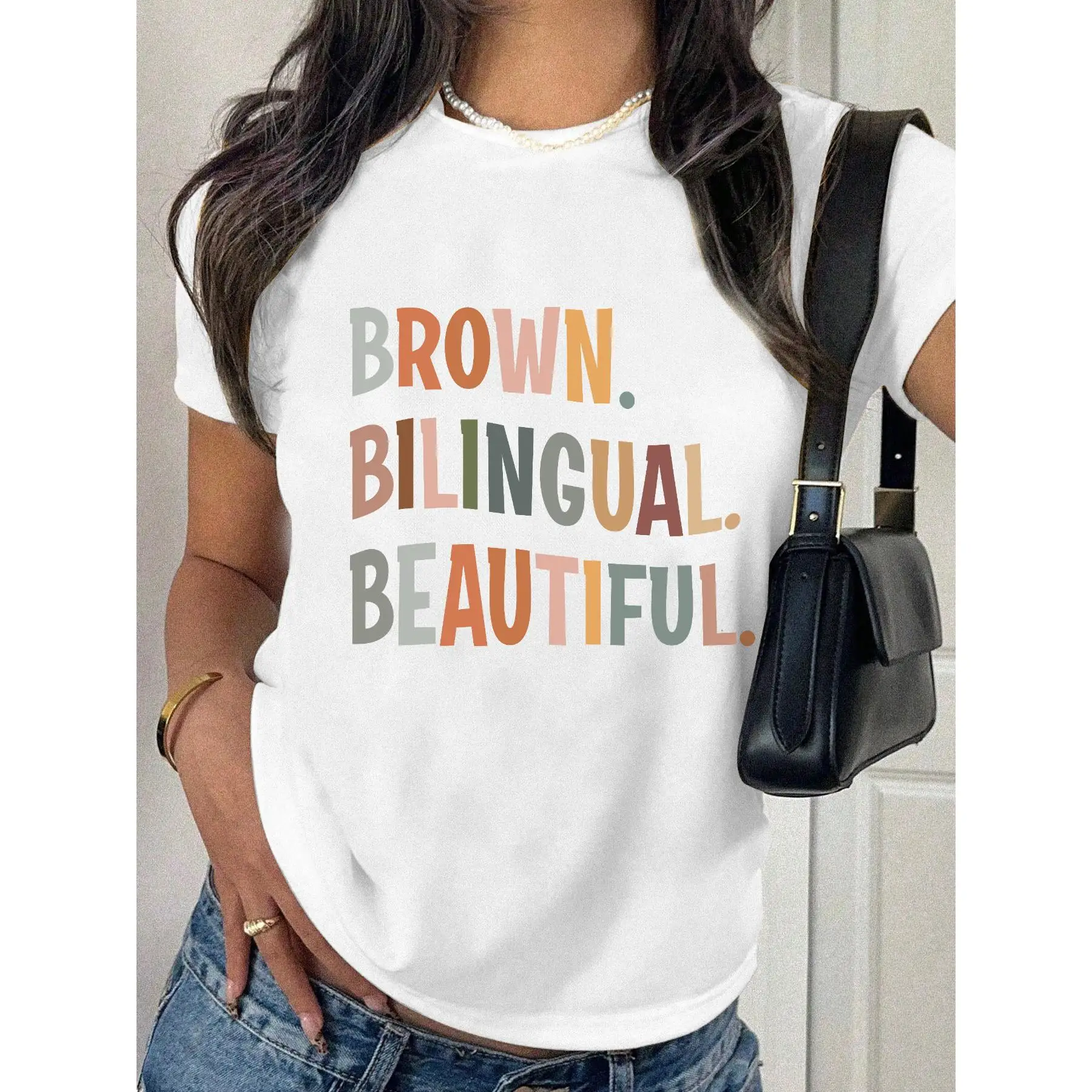 Brown Bilingual Beautiful T-Shirt Women, Empowering Diversity Cultural Pride Graphic Tee, Retro Inspirational Identity Gift Top
Brown Bilingual Beautiful T-Shirt Women, Empowering Diversity Cultural Pride Graphic Tee, Retro Inspirational Identity Gift Top