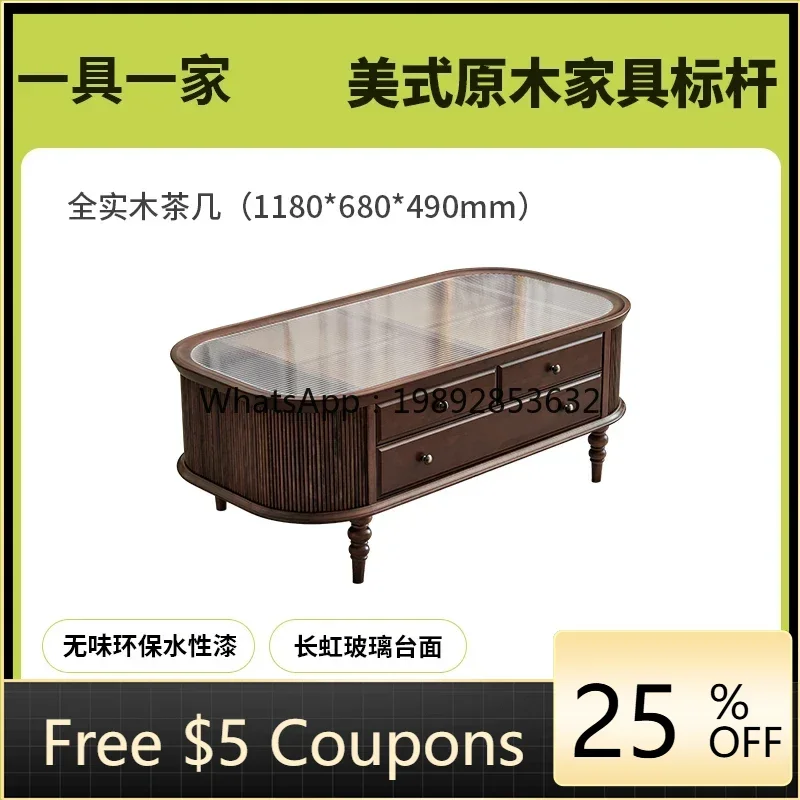 GZ retro coffee table solid wood oval tempered glass living room rock slab
GZ retro coffee table solid wood oval tempered glass living room rock slab