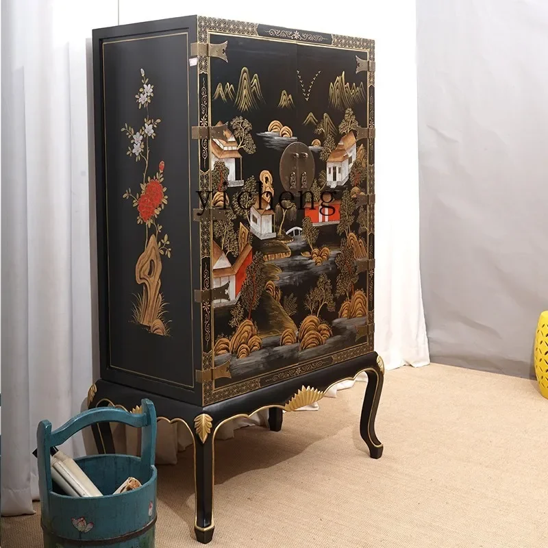 U29 retro solid wood painted gold-painted wardrobe bedroom small apartment storage high cabinet household clothes cabinet
U29 retro solid wood painted gold-painted wardrobe bedroom small apartment storage high cabinet household clothes cabinet