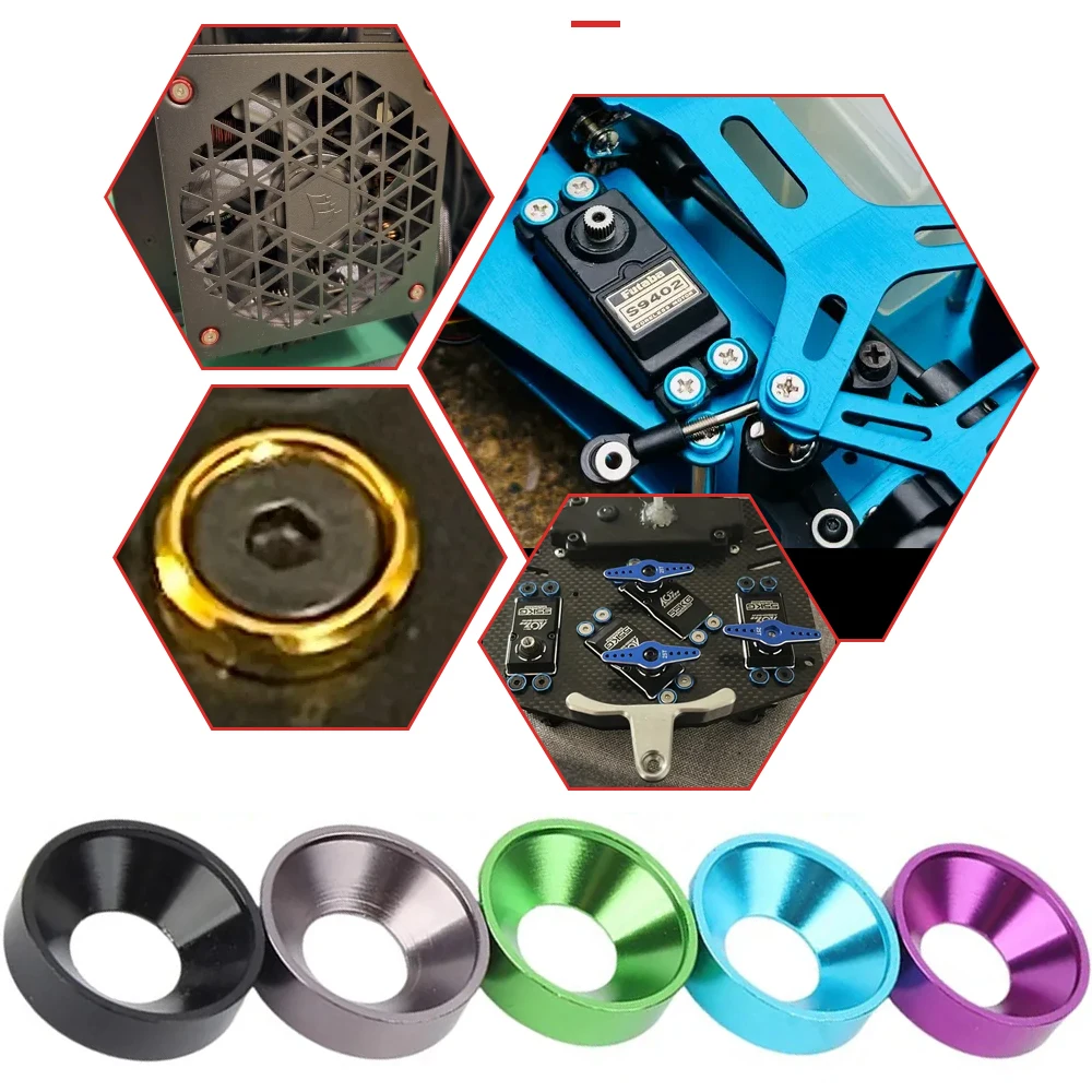 10pcs M2 M2.5 M3 M4 M5 M6 M8 Aluminum Countersunk Washer Colourful Anodized Countersunk Head Bolts Gaskets For Falt Screws
10pcs M2 M2.5 M3 M4 M5 M6 M8 Aluminum Countersunk Washer Colourful Anodized Countersunk Head Bolts Gaskets For Falt Screws