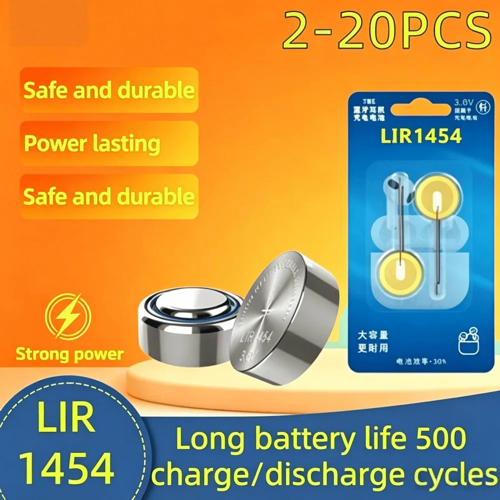 3.6V LIR1454 85mAh Rechargeable Battery Steel Shell Button Cell for TWS Bluetooth Headset Earphone
3.6V LIR1454 85mAh Rechargeable Battery Steel Shell Button Cell for TWS Bluetooth Headset Earphone