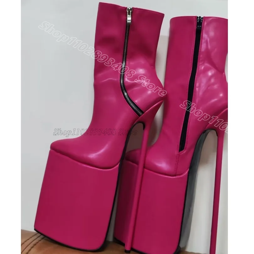 Rose Red Matte Leather Zip Sexy Boots Thin High Heels British Style Women Dancing Party Sexy Short Boots Zapatos Para Mujere
Rose Red Matte Leather Zip Sexy Boots Thin High Heels British Style Women Dancing Party Sexy Short Boots Zapatos Para Mujere