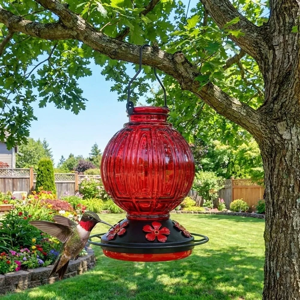 Hanging Glass Hummingbird Feeder Weather Resistant with 5 Flower Ports Bird Automatic Feeder Leak-Proof Bird Drinking Fountain
Hanging Glass Hummingbird Feeder Weather Resistant with 5 Flower Ports Bird Automatic Feeder Leak-Proof Bird Drinking Fountain