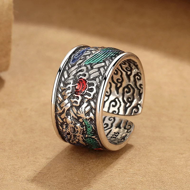 Ethnic Style Color Enamel Dragon Phoenix Play Bead Design Ring For Men Jewelry Vintage Ring Male Index Finger Accessories
Ethnic Style Color Enamel Dragon Phoenix Play Bead Design Ring For Men Jewelry Vintage Ring Male Index Finger Accessories