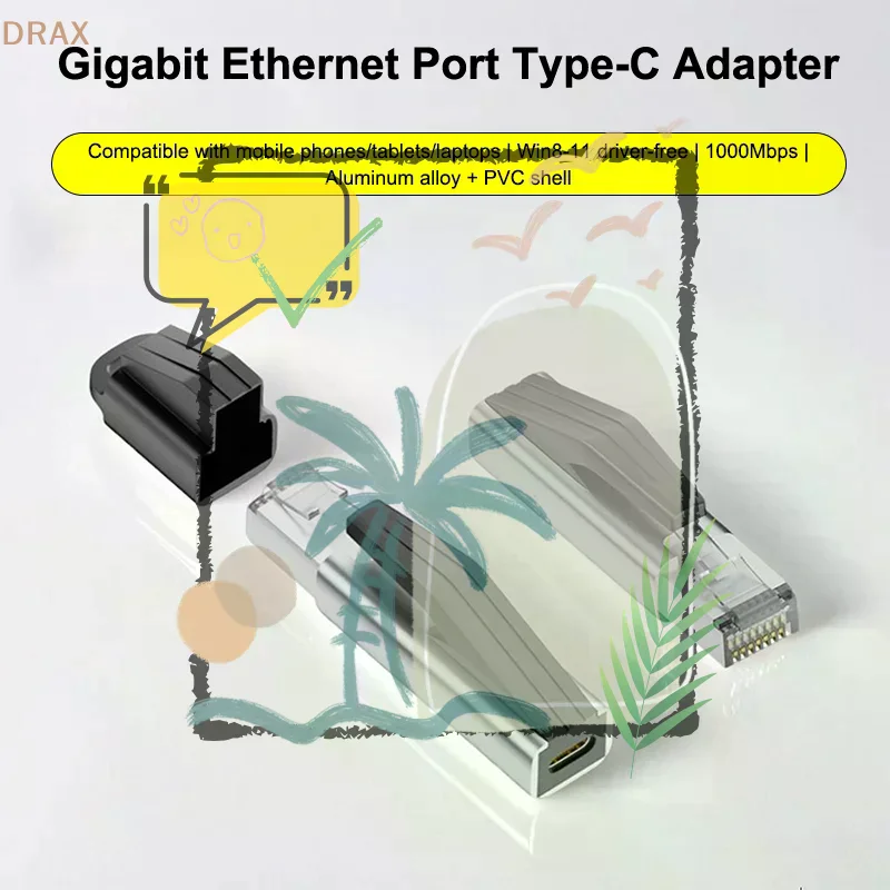 USB C To Ethernet Adapter 1Gbps Gigabit USB C Female To RJ45 Male Network Converter For Pro Laptops Switch Router
USB C To Ethernet Adapter 1Gbps Gigabit USB C Female To RJ45 Male Network Converter For Pro Laptops Switch Router