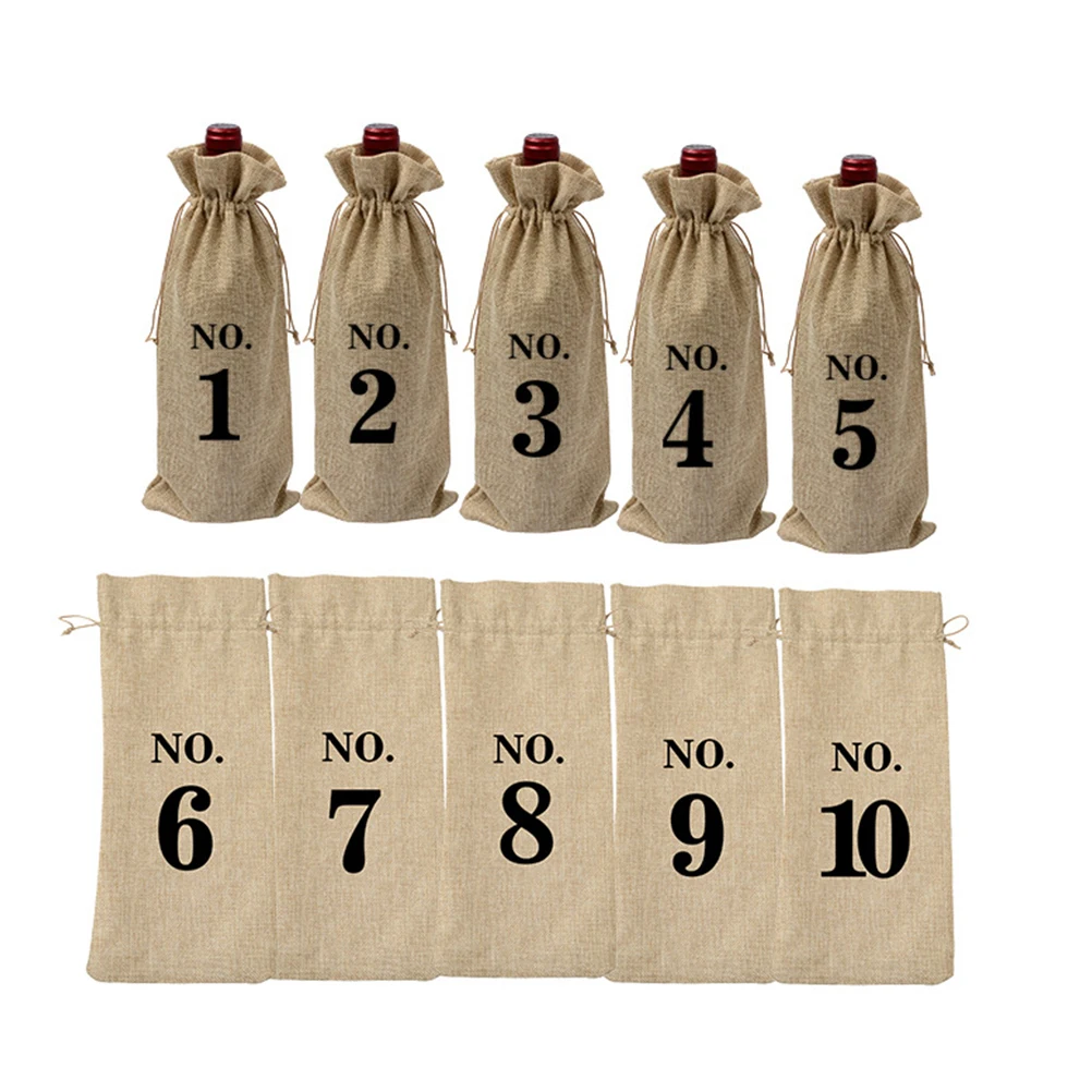 10pcs Wine Bags Set Linen Fabric Christmas Wedding Party Decoration Burlap Travel For Wine Bottle Party Wedding Bottle Bag
10pcs Wine Bags Set Linen Fabric Christmas Wedding Party Decoration Burlap Travel For Wine Bottle Party Wedding Bottle Bag