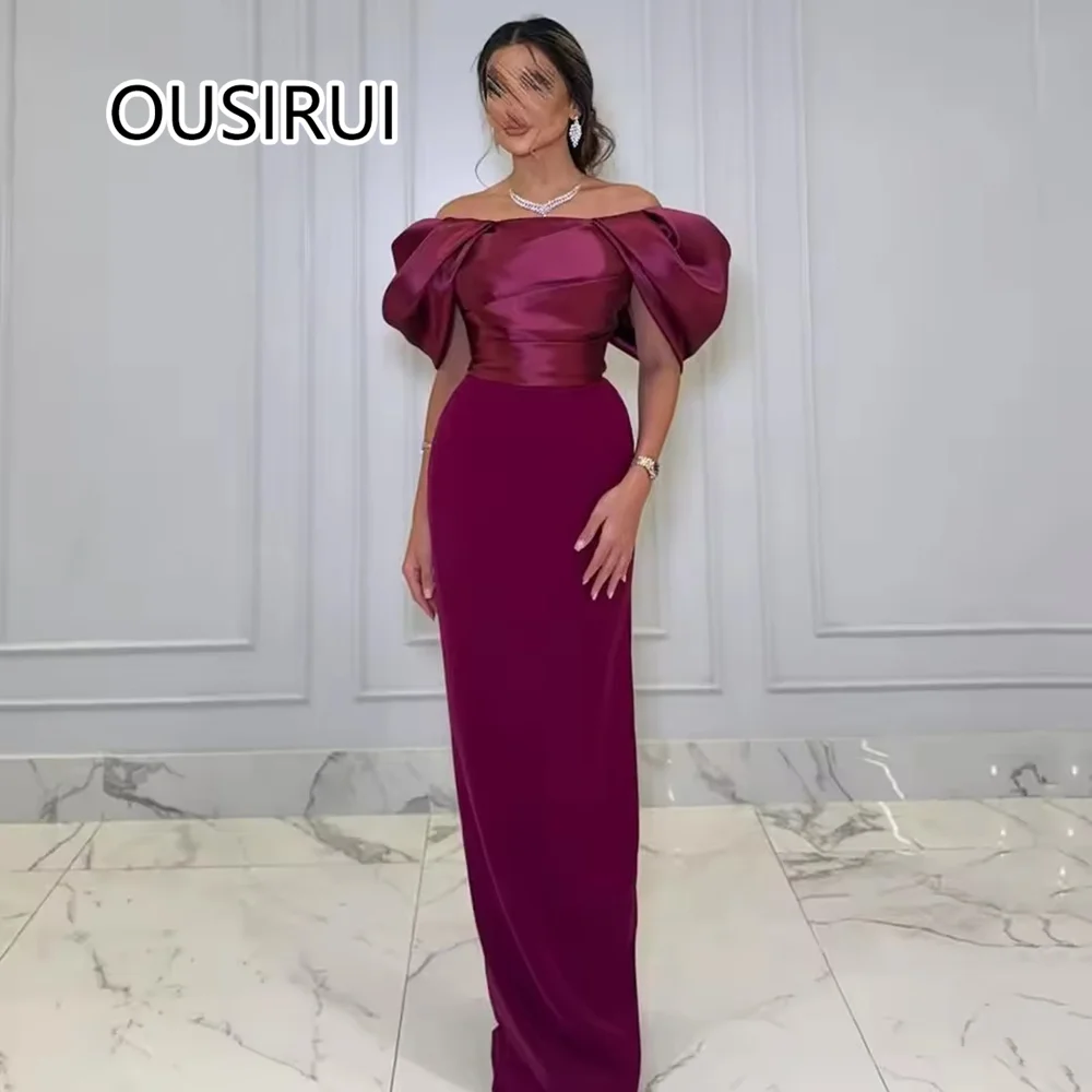 Modest Arab Off-Shoulder Satin Solid Fomral Evening Party Gown Backless Sheath Court Bridesmaid Prom Dress Customized
Modest Arab Off-Shoulder Satin Solid Fomral Evening Party Gown Backless Sheath Court Bridesmaid Prom Dress Customized