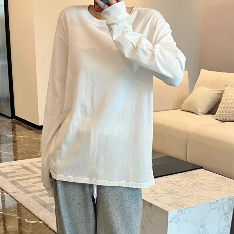 Solid Color Round Neck Long Sleeve Loose Casual Pure Cotton 100 Top Long Sleeve T-shirt for Women
Solid Color Round Neck Long Sleeve Loose Casual Pure Cotton 100 Top Long Sleeve T-shirt for Women