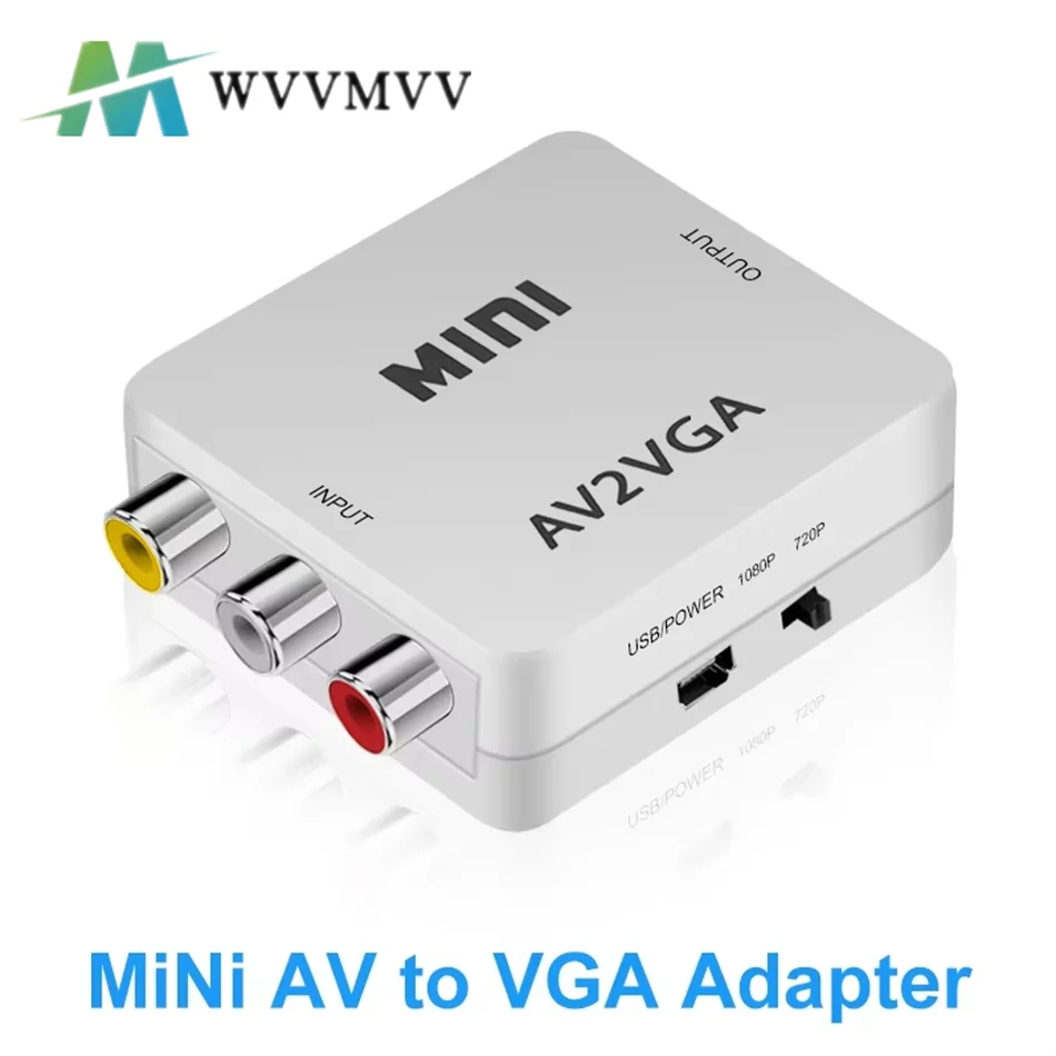 1080P Mini Video Convertor VGA to RCA AV Video Converter Conversor with 3.5mm Audio AV2VGA / CVBS + Audio to PC HDTV Converter
1080P Mini Video Convertor VGA to RCA AV Video Converter Conversor with 3.5mm Audio AV2VGA / CVBS + Audio to PC HDTV Converter