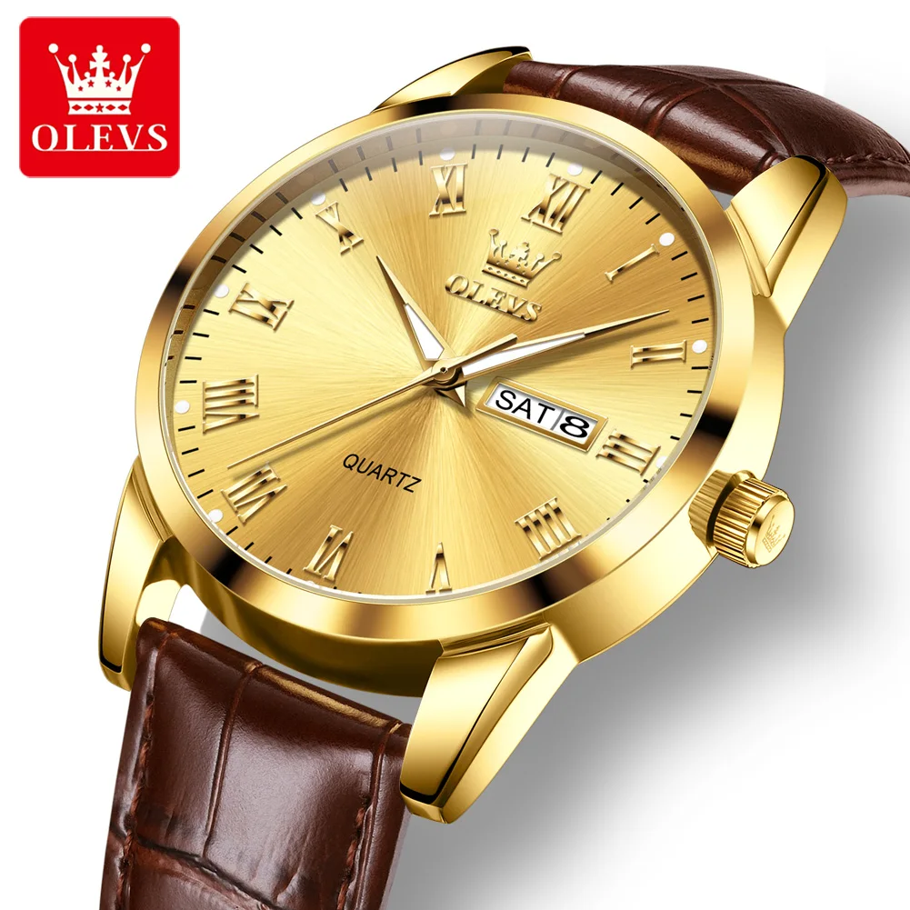OLEVS 5892 New Quartz Watches for Men Fashion Leather Strap Classic Dual Calendar Simple Waterproof Luminous Business Man Watch
OLEVS 5892 New Quartz Watches for Men Fashion Leather Strap Classic Dual Calendar Simple Waterproof Luminous Business Man Watch