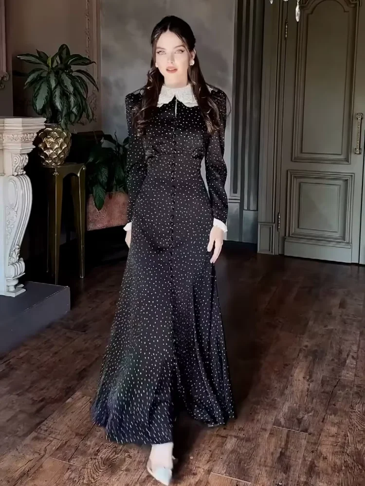 Элегантное женское кружевное лоскутное платье в горошек, шикарное платье макси с длинным рукавом и воротником Питера Пэна, 2026 женское повседневное уличное платье, новинка
Элегантное женское кружевное лоскутное платье в горошек, шикарное платье макси с длинным рукавом и воротником Питера Пэна, 2026 женское повседневное уличное платье, новинка