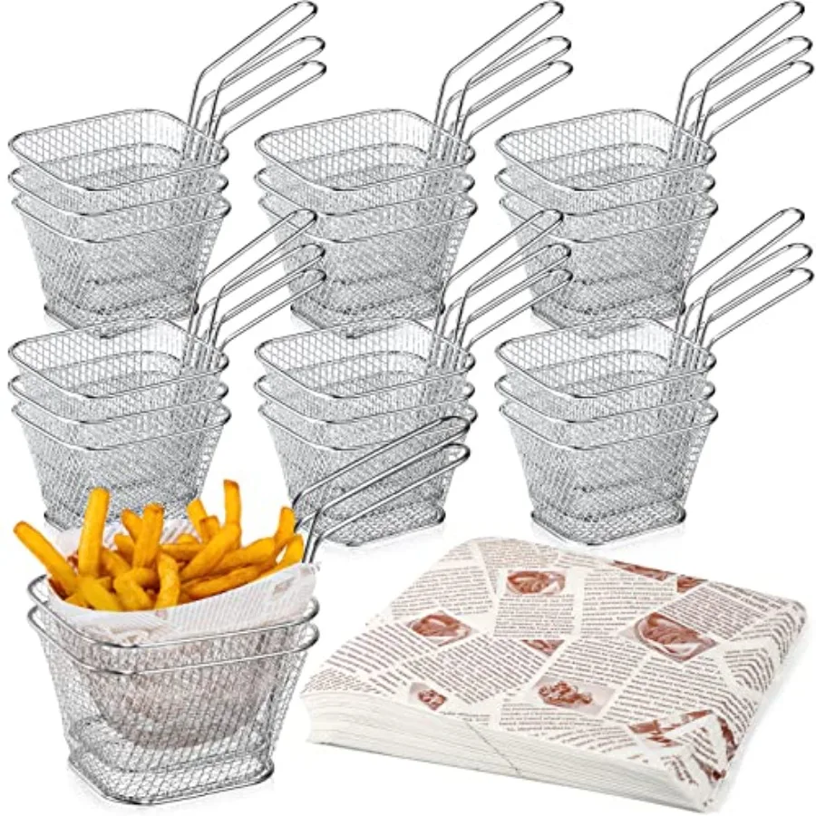 Pcs Mini Square Fry Basket Stainl Steel French Fry Holder Sier Food Baskets for Serving and Deli Wax Paper Sheets for Food 8 x
Pcs Mini Square Fry Basket Stainl Steel French Fry Holder Sier Food Baskets for Serving and Deli Wax Paper Sheets for Food 8 x