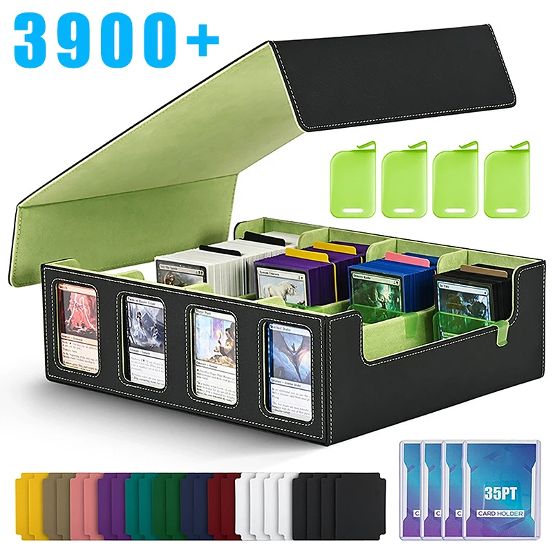 Magnetic Trading Card Storage Box for 3900+ Cards with Display Windows, Game Card Storage Box with Card Supporters&Divider
Magnetic Trading Card Storage Box for 3900+ Cards with Display Windows, Game Card Storage Box with Card Supporters&Divider
