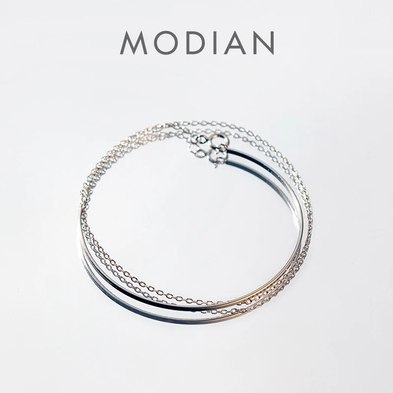 Modian Authentic 925 Sterling Silver Bracelet for Women Gift Fashion Geometric Line Chain Bracelet Fine Jewelry Accessories
Modian Authentic 925 Sterling Silver Bracelet for Women Gift Fashion Geometric Line Chain Bracelet Fine Jewelry Accessories