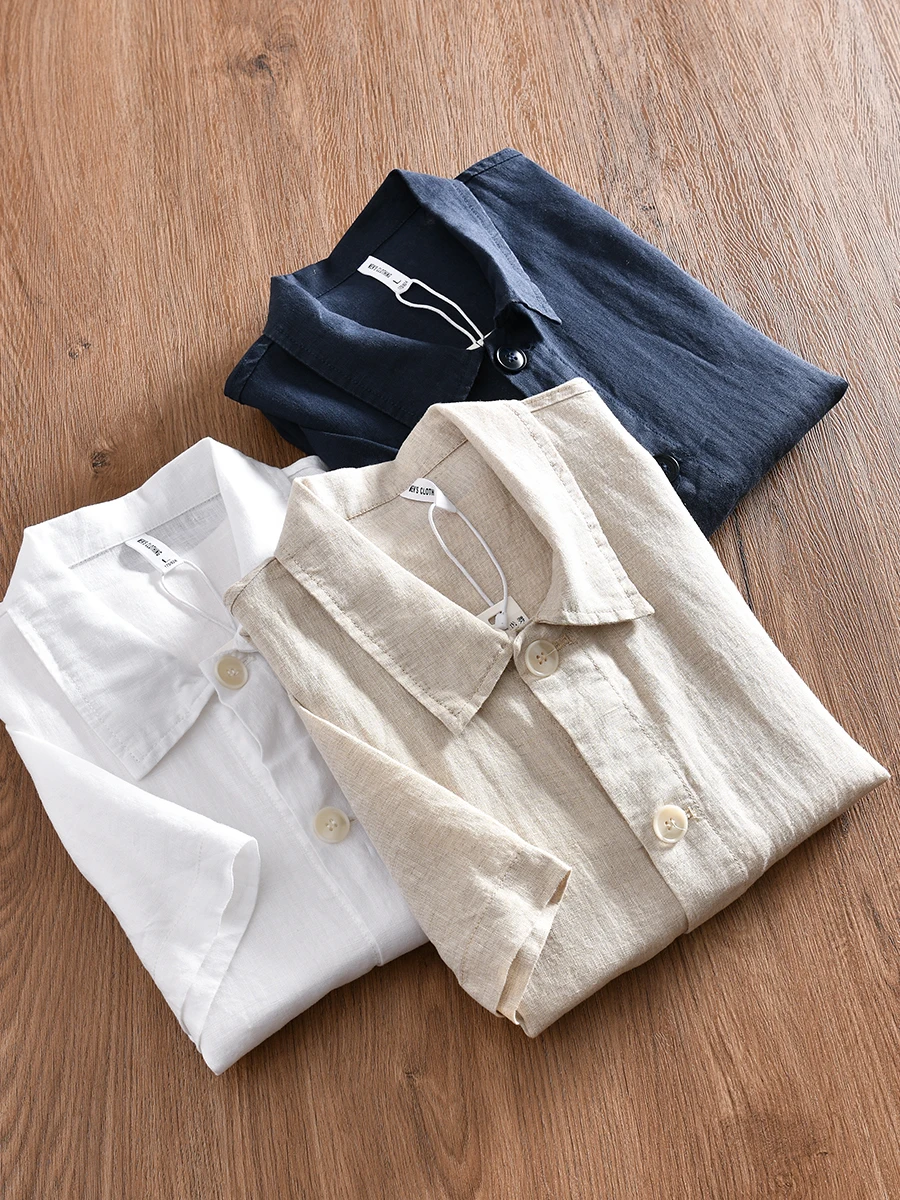 100% Linen Men's Summer Shirt Skin-friendly Soft Comfortable Loose Casual Short Sleeve Breathable Pure Color Turn-down Collar
100% Linen Men's Summer Shirt Skin-friendly Soft Comfortable Loose Casual Short Sleeve Breathable Pure Color Turn-down Collar