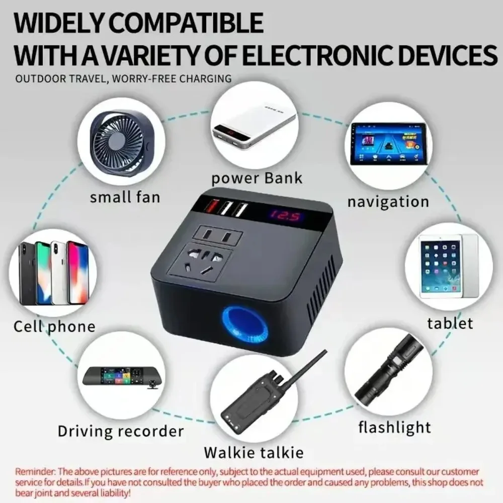 150W FESTBERG Car Power Inverter DC 12V/24V to AC 110V/220V LED Display Fast Charging Auto Adapter
150W FESTBERG Car Power Inverter DC 12V/24V to AC 110V/220V LED Display Fast Charging Auto Adapter