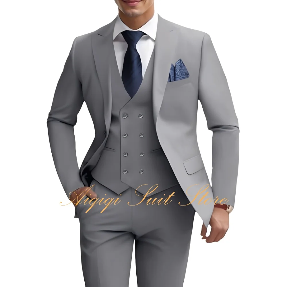 Formal Men's Suit 3 Piece Slim Fit Suit Set Double Breasted Blazer Vest Pants Business Tuxedo Dress Men Suits
Formal Men's Suit 3 Piece Slim Fit Suit Set Double Breasted Blazer Vest Pants Business Tuxedo Dress Men Suits