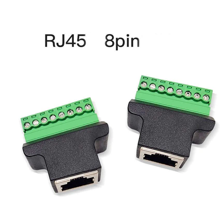 Good quality RJ45 Ethernet male and female TO 8-pin screw terminal converter RJ45 socket connector adapter for CCTV DVR
Good quality RJ45 Ethernet male and female TO 8-pin screw terminal converter RJ45 socket connector adapter for CCTV DVR