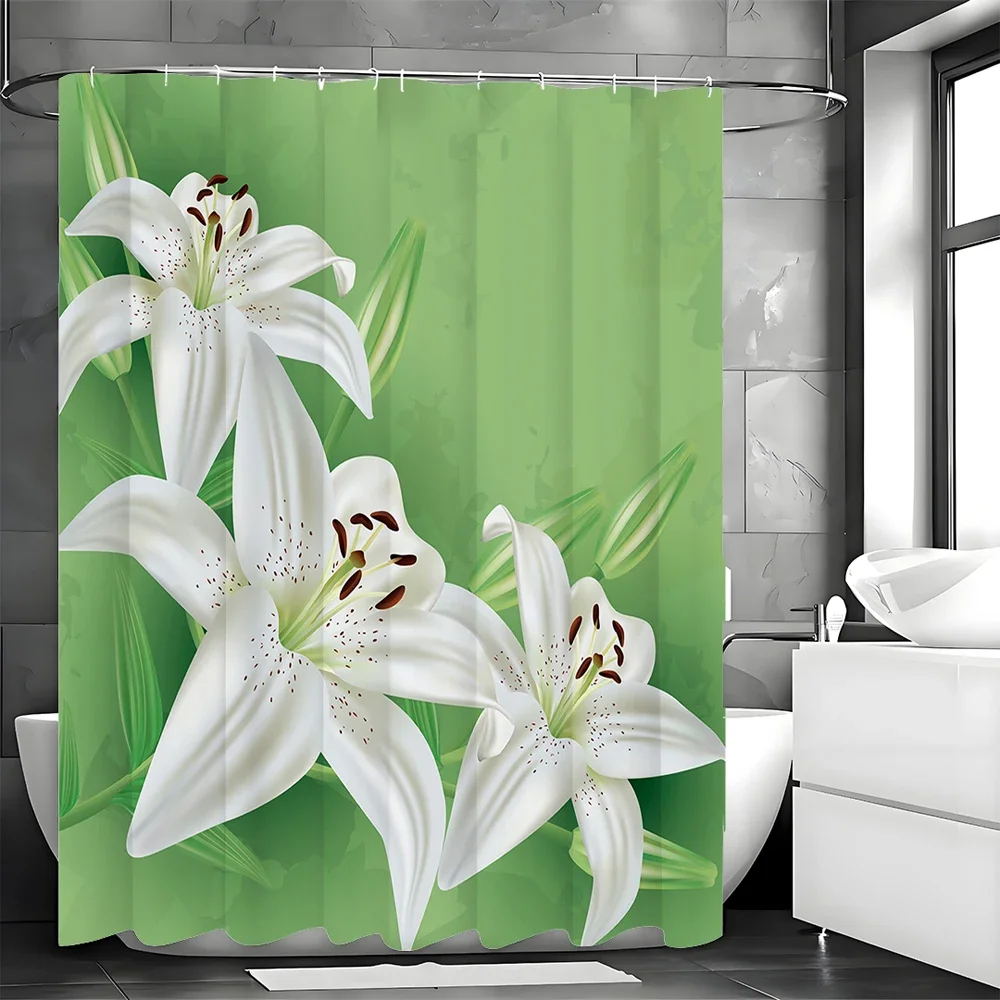 Fresh Lily Green Shower Curtain, Bathroom Decorative Shower Curtain, Waterproof Shower Curtain with Hooks
Fresh Lily Green Shower Curtain, Bathroom Decorative Shower Curtain, Waterproof Shower Curtain with Hooks