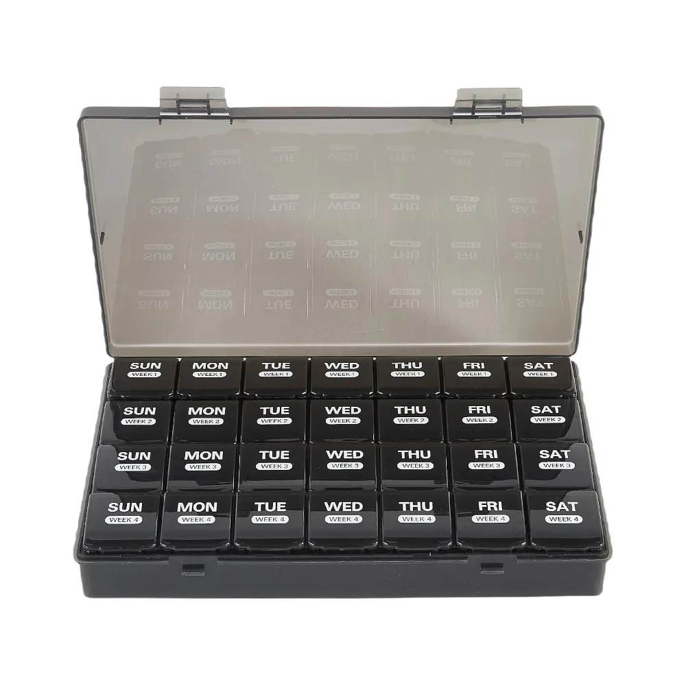 Новый портативный дорожный ежемесячный органайзер для таблеток, 4 недели, 28 дней, коробка для таблеток, чехол для витаминов, добавок, рыбьего масла, лекарств
Новый портативный дорожный ежемесячный органайзер для таблеток, 4 недели, 28 дней, коробка для таблеток, чехол для витаминов, добавок, рыбьего масла, лекарств