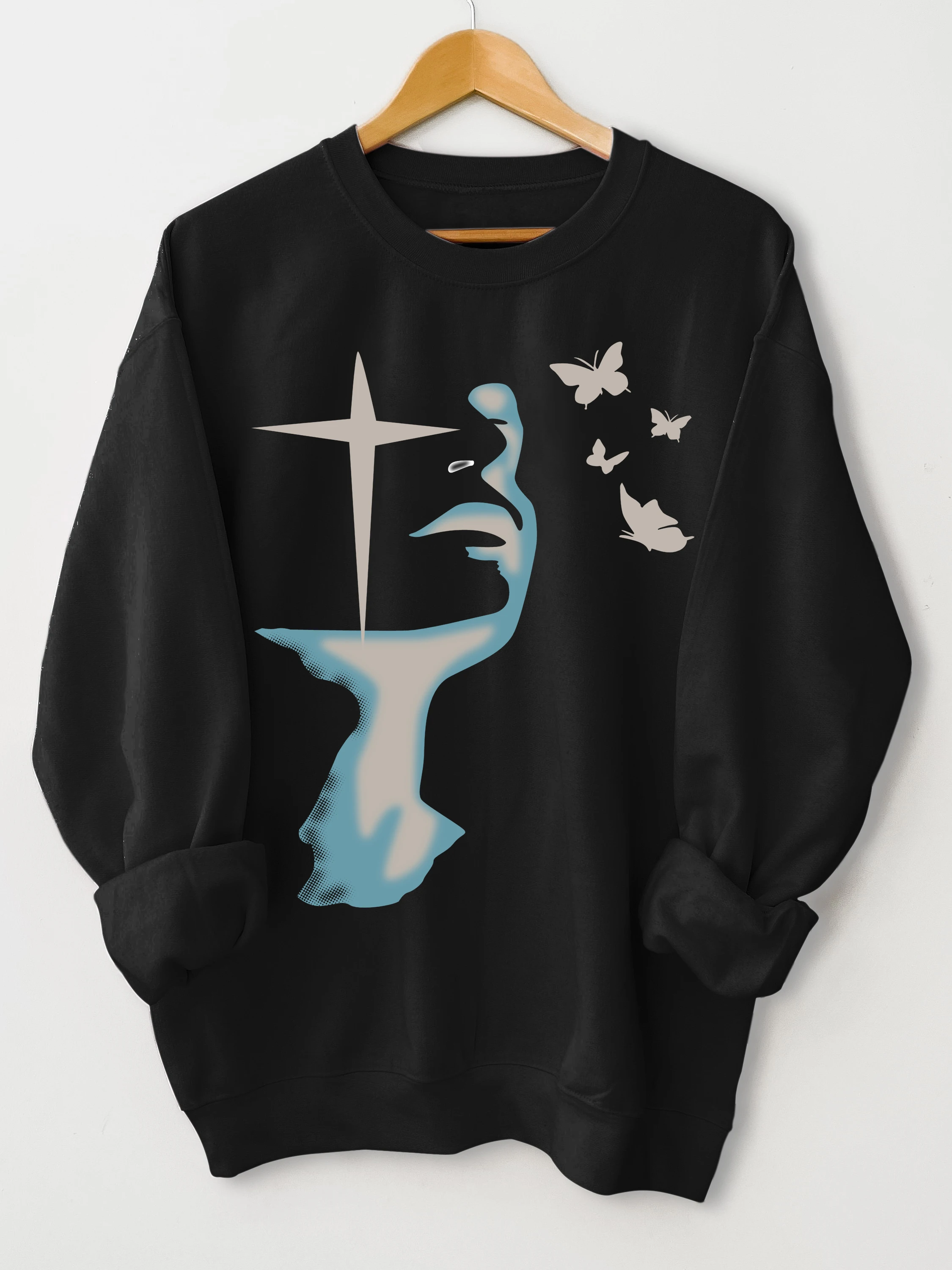 Butterflies print sweatshirt, crew neck casual sweatshirt for winter & fall, women's clothing
Butterflies print sweatshirt, crew neck casual sweatshirt for winter & fall, women's clothing